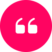 Group 18 A red circle with two white quotation marks.